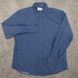 Twillory Shirt‎ Mens Large Blue Tailored Fit Untuckable Cotton Office Button Up